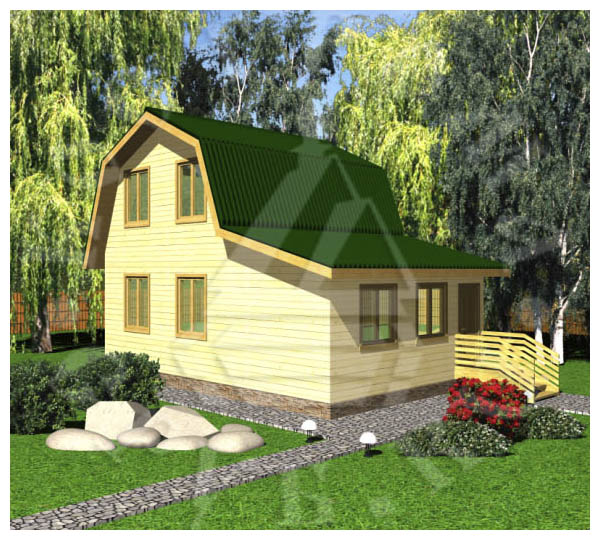 Проект дома из бруса 9х6, дачный с мансардой, цена от 549000 руб.