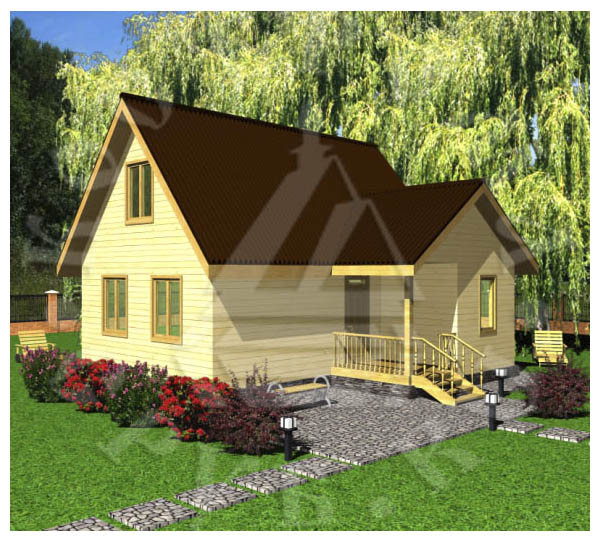 Проект деревянного дома 6х9, брус 150х150, мансарда, цена от 584000 руб.