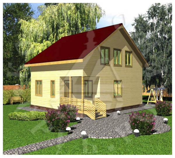 Проект деревянного дома 8х9, двухэтажный, под усадку, цена от 1199000 руб.
