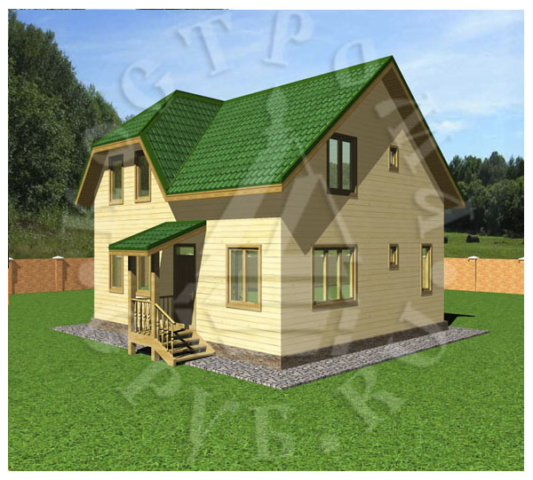 Проект дома из профилированного бруса 8х9, цена от 919000 руб.