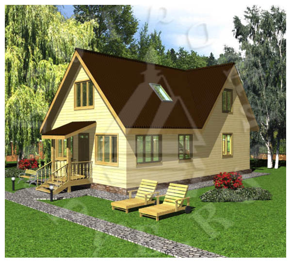 Проект дома из бруса 12х7 с мансардой, комплектация, цена от 960000 руб.