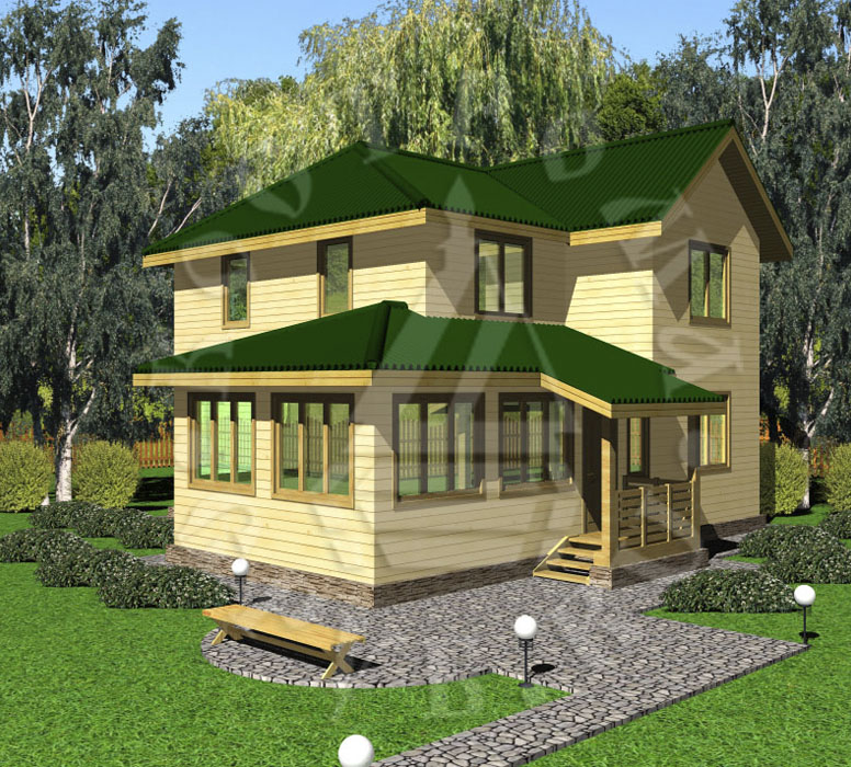 Проект загородного дома 10х11, брус 150х150, цена от 1176000 руб.