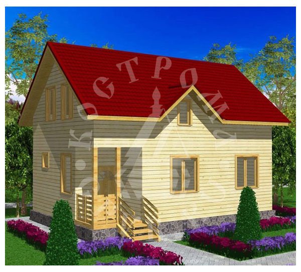 Проект деревянного дома 9х6, двухэтажный, брус 150х150, цена от 714000 руб. в Москве